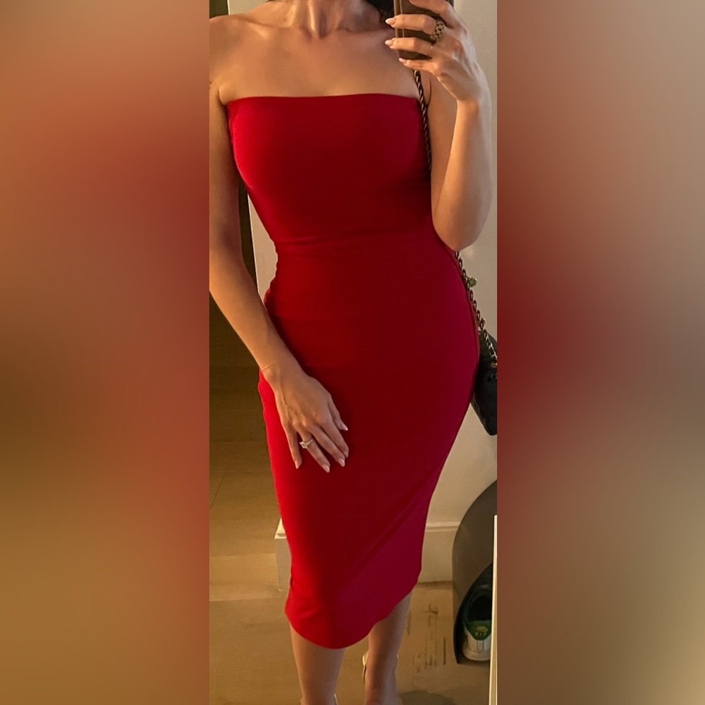 Norma Kamali x REVOLVE Strapless Dress to Knee Dress